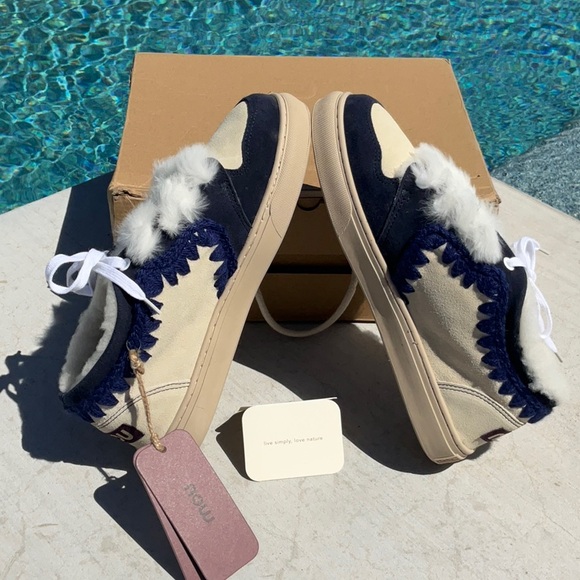 MOU - Eskimo Low Top Sneaker in Abyss & Vanilla Mix New In Box Size 40 - Picture 6 of 15